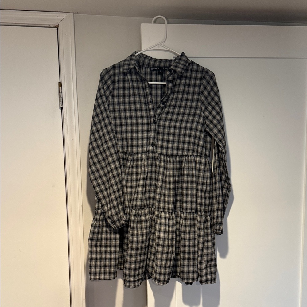 Plaid Long-Sleeve Women’s Dress